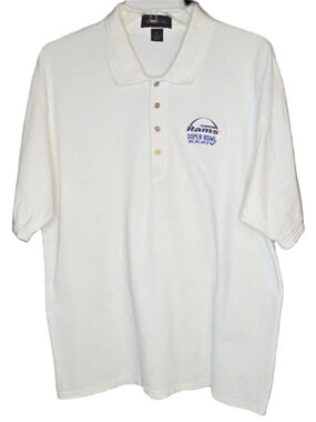 St Louis Rams Super Bowl XXXIV Polo Shirt Mens XL White NFL Vintage